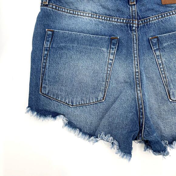 One Teaspoon Outlaws Shorts Size 26‎ Cutoff 100% Cotton Denim Light Blue Wash - Picture 12 of 15